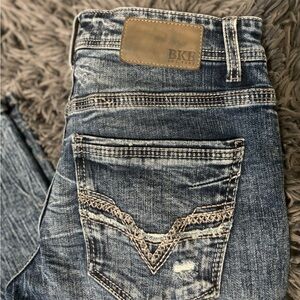 buckle denim jeans